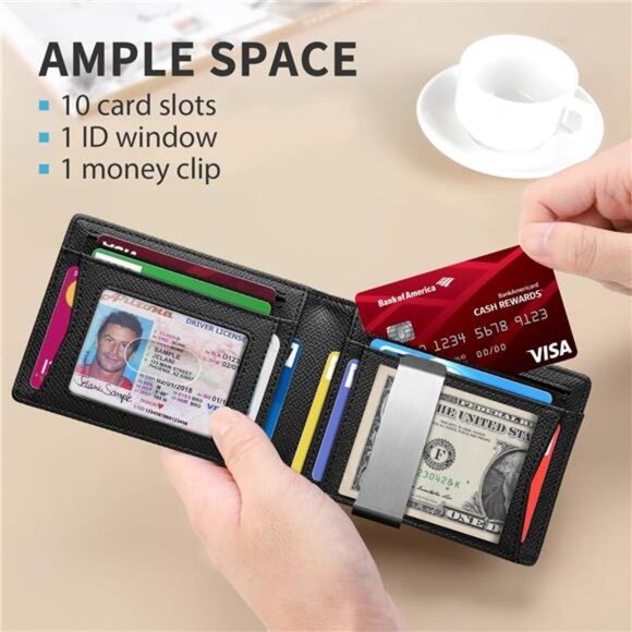 New Slim Novelty Wallets for Men RFID Blocking 11 Card Holder Minimalist - Picture 2 of 6